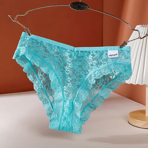 Valentine's Day Panties for Women Sexy See Through Lace Mesh Breathable Briefs High Waisted Hallow Out Underwear in Saudi Arabia