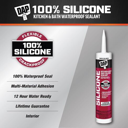 Dap 08640 Bathroom Silicone Rubber Caulk 9.8-Ounce White in Saudi Arabia