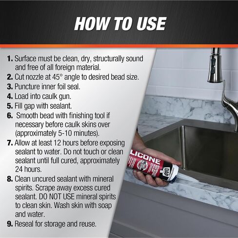Dap 08640 Bathroom Silicone Rubber Caulk 9.8-Ounce White in Saudi Arabia