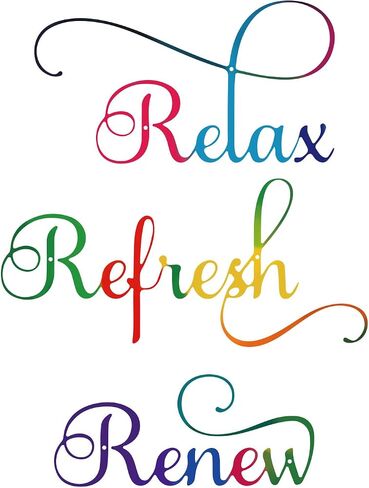 3 Pieces Letter Sign Black Metal Relax Refresh Renew Bathroom Wall Art Metal Black Sign Farmhouse Wall Decorations for Home Living Room Any Room Bathroom Sign in Kuwait