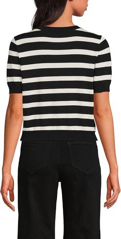 Lands' End Women's Fine Gauge Jersey Short Sleeve Dress Cardigan Sweater in Saudi Arabia