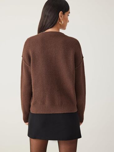 CIDER Women's Knit Cardigan Button Down Crew Neck Long Sleeve Open Front Thick Outerwear Winter Outfit in Saudi Arabia