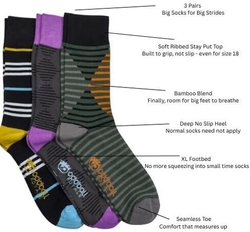 Royale Men's Dress Socks XXL (Men's Size 15-18) (3-Pack) in Kuwait