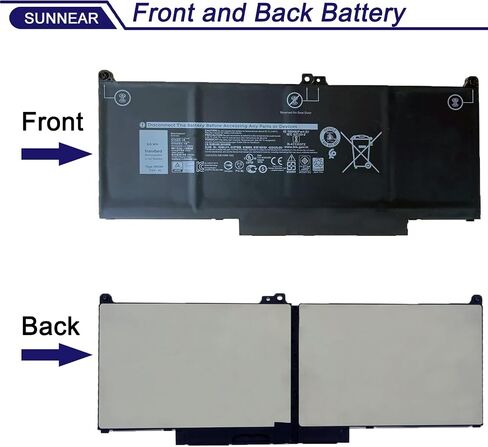 استبدال بطارية الكمبيوتر المحمول MXV9V لجهاز Dell Latitude 5300 E5300 5310 E5310 7300 E7300 7400 E7400، Inspiron 7300 7306 2 في 1 أسود، Latitude 5300 5310 2 في 1، 5VC2M 05VC2M 829MX 0829MX 60Wh 7. 6 فولت in Kuwait