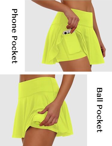 Buauty Pleated Skirts for Curvy Women Dressy Casual Skorts Tennis Skorts for Women with Shorts Golf Athletic Skirt for Pickleball Workout Outfits Cute Mini High Waisted Skort Black X-Large in Kuwait