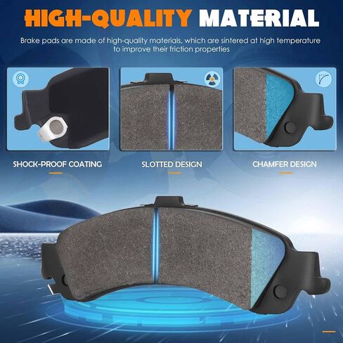 4PCS Rear Semi-Metal Brake Pads Compatible with CADILLAC Escalade 2002-2006 for Avalanche 1500 2002-2006 for Silverado 1500 2001-2006 for GMC Sierra 1500 2001-2006 in Saudi Arabia