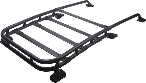 Roof Rack Top Cargo Basket Compatible with 2007-2014 Toyota FJ Cruiser Cross Bar Rail Aluminum 165Lbs Black-Coated in Saudi Arabia