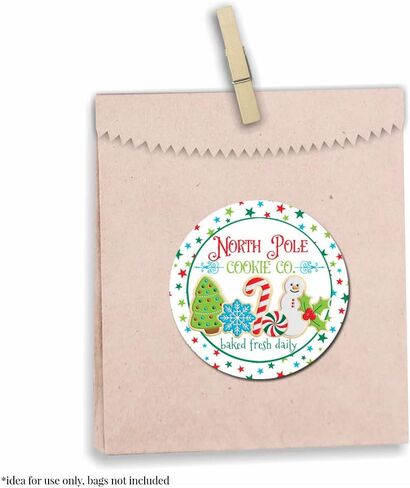 North Pole Hot Cocoa Company Christmas Holiday Sticker Labels, 40 2" Party Circle Stickers, Great for Party Favors, Envelope Seals & Goodie Bags by Amanda Creation. in Saudi Arabia