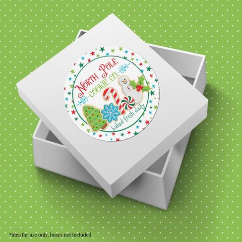 North Pole Hot Cocoa Company Christmas Holiday Sticker Labels, 40 2" Party Circle Stickers, Great for Party Favors, Envelope Seals & Goodie Bags by Amanda Creation. in Saudi Arabia