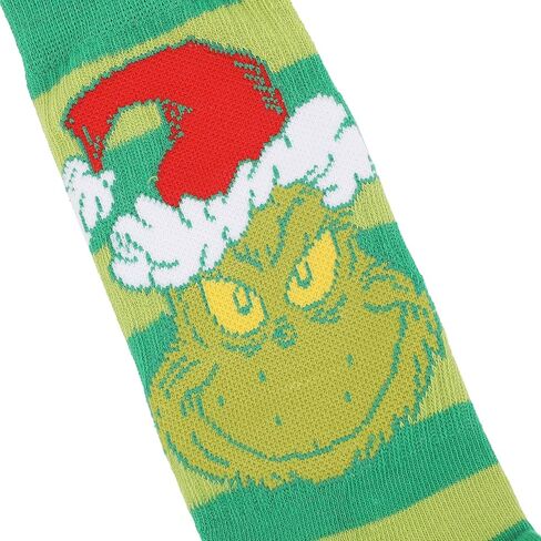Bioworld The Grinch Grinch Wearing Red Christmas Hat Mens Athletic Crew Socks in Saudi Arabia