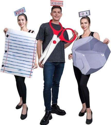 Adult Rock Paper Scissors Costumes Family Costume for 3-4 People in Saudi Arabia