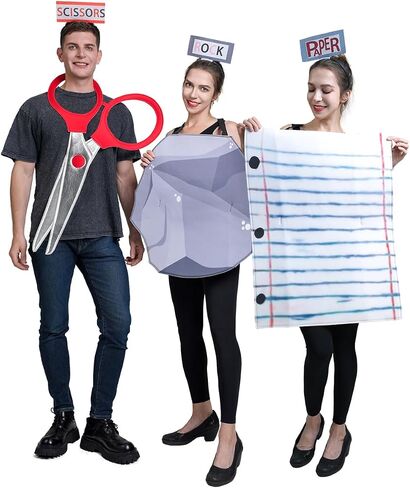 Adult Rock Paper Scissors Costumes Family Costume for 3-4 People in Saudi Arabia