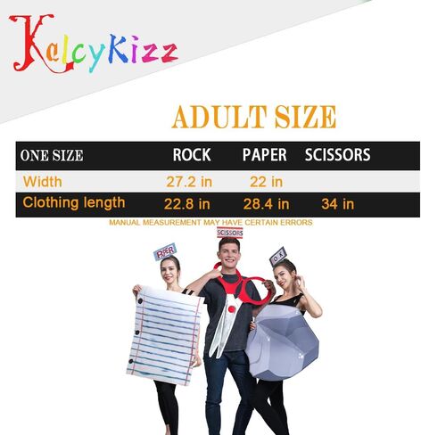 Adult Rock Paper Scissors Costumes Family Costume for 3-4 People in Saudi Arabia