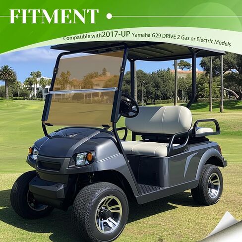 HECASA Tinted Folding Windscreen Compatible with 2017-UP Yamaha G29 DRIVE 2 Gas or Electric Models Polycarbonate Golf Cart Windshield in Saudi Arabia