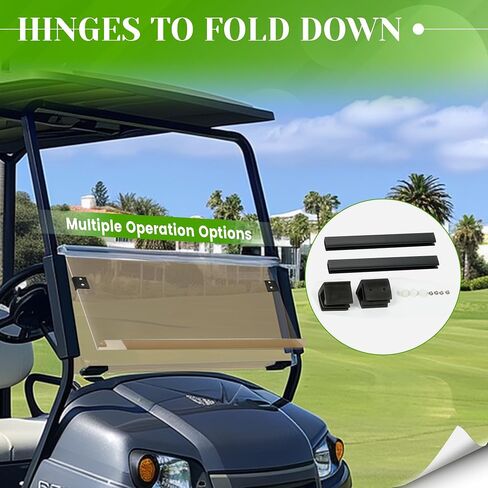 HECASA Tinted Folding Windscreen Compatible with 2017-UP Yamaha G29 DRIVE 2 Gas or Electric Models Polycarbonate Golf Cart Windshield in Saudi Arabia