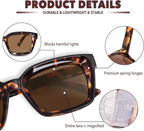 Reading Sunglasses for Women Men, Classic Full Lens Sun Readers UV400 Outdoor Sunglasses in Saudi Arabia