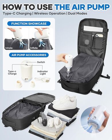 سفر تفريغ تخزين حقيبة ظهر مع مضخة الهواء مكنسة مكنسة ختم الفضاء الأكياس الأكياس الملابس vacpack Airback 18x14x8 بوصة حقيبة السفر حمل على عنصر الكمبيوتر المحمول من العناصر الشخصية in Kuwait