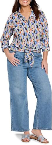 NIC+ZOE Women's Social Circles Long Crinkle Shirt in Saudi Arabia