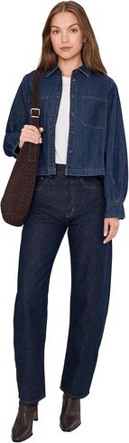 Madewell Womens Long Sleeve Sculptural Sleeve Top in Rinse Wash in Saudi Arabia