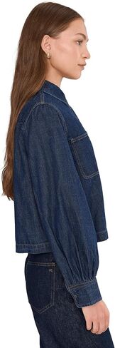 Madewell Womens Long Sleeve Sculptural Sleeve Top in Rinse Wash in Saudi Arabia