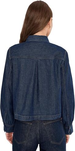 Madewell Womens Long Sleeve Sculptural Sleeve Top in Rinse Wash in Saudi Arabia