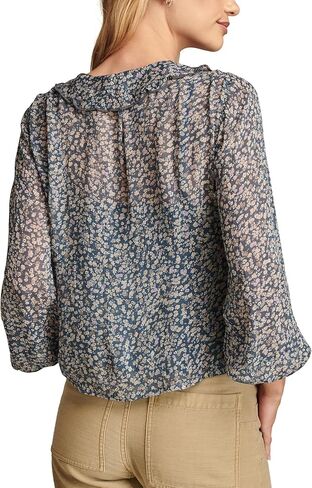 Lucky Brand Womens Long Sleeve Ruffle Top in Saudi Arabia