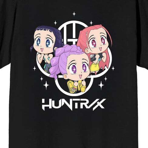 Kpop Demon Hunters Huntrix Excited Kawaii on Black Short Sleeve Adult T Shirt in Saudi Arabia