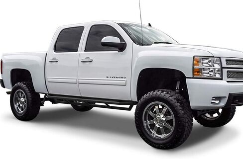 خطوات جانبية مخصصة من الفولاذ المقاوم للصدأ APS iArmor لسيارة Chevy Silverado وGMC Sierra 1500/2500/3500 2001-2006 Crew Cab & Classic 2007 (أسود) in Saudi Arabia