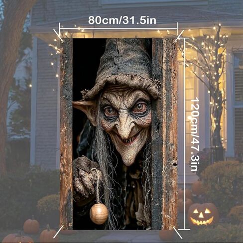 Nuxovilar Halloween Window Decorations, Skull in Candlelit Library Halloween Window Cover for Indoor, Party, Haunted House, 31.5x47.3 Inches in Kuwait