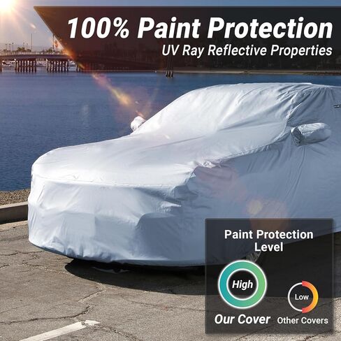 غطاء سيارة فاخر من iCarCover لـ 2008-2025 Maserati GranTurismo شديد التحمل مقاوم للماء في جميع الأحوال الجوية، أغطية حماية من الثلوج فوق البنفسجية في الأماكن المغلقة والخارجية مع أشرطة وحقيبة in Kuwait