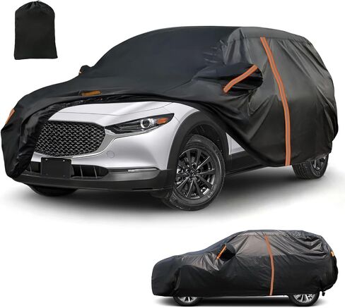 SUV Car Cover for 2020-2025 Mazda CX-30, All Weather Outdoor Waterpoorf Car Covers with Zipper Door, Windproof Bands Cover, Reflective Strip for Sun UV Protection Snow Rain Dust Cover in Saudi Arabia