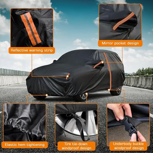 SUV Car Cover for 2020-2025 Mazda CX-30, All Weather Outdoor Waterpoorf Car Covers with Zipper Door, Windproof Bands Cover, Reflective Strip for Sun UV Protection Snow Rain Dust Cover in Saudi Arabia