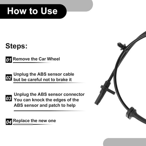 ABS Wheel Speed Sensor Front Left or Front Right ABS Sensor Anti-Lock Braking System Sensor No.8V512C204AF for Ford Fiesta Mk7 2008-2017 in Saudi Arabia