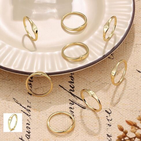 A Gold Initial Ring 14K Gold Filled Ring Dainty Gold Simple Letter Band Rings for Women Non Tarnish Size 6-10 in Saudi Arabia