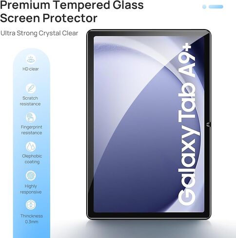 Gerutek [2-Pack Screen Protector for Samsung Galaxy tab A9 8.7" 2023, [Ultra Clear] [Anti Scratch] [9H Hardness] [Bubble-Free] Tempered Glass Film for Samsung tab A9 8.7 inch in Kuwait