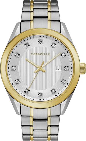 Caravelle by Bulova Dress Quartz Mens Watch, Stainless Steel , Two-Tone (Model: 45B154) in Saudi Arabia