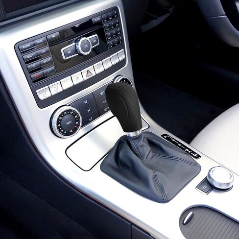 kwmobile Cover Compatible with VW Skoda Automatic Transmission - Silicone Anti Skid Car Manual Stick Shift Gear Knob Cover - Black in Saudi Arabia