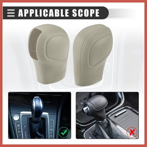 غطاء ناقل حركة فرامل اليد العالمي من ACROPIX، غطاء ناقل حركة فرامل اليد المريح، مضاد للانزلاق، سيليكون، بيج، قطعتين من قطع غيار السيارات in Saudi Arabia