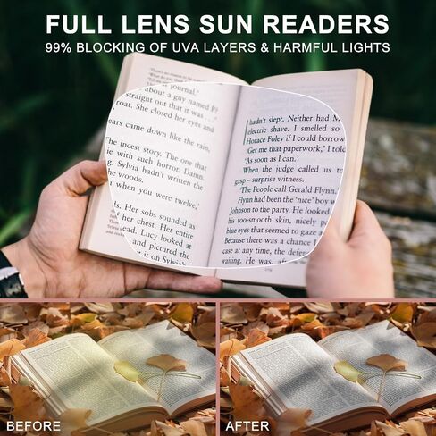 Reading Sunglasses for Women Men, Classic Full Lens Sun Readers UV400 Outdoor Sunglasses in Saudi Arabia