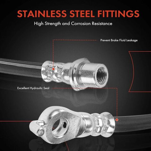 A-Premium Rear Passenger Brake Hydraulic Hose Compatible with Select Toyota and Lexus Models - Highlander 2004-2007, RX330 2004-2006, RX400h 2006-2007, FWD Only - Replace# 9094702C61 in Saudi Arabia