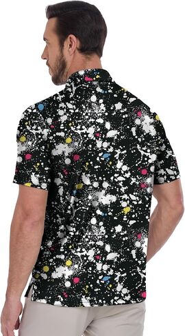 Zity Mens Golf Tirts Short Sleeve Print Patterns Performance Moisture Wicking Polo Shirt in Saudi Arabia
