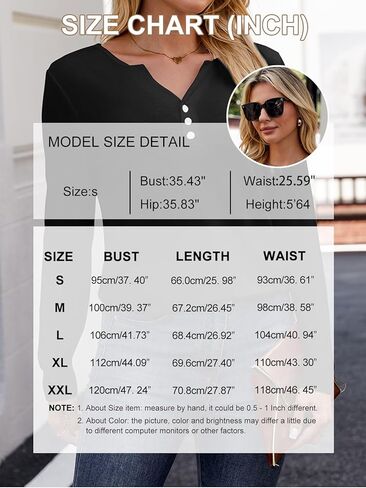 قمصان خريفية نسائية بأكمام طويلة من Binshre، بلوزة Henley برقبة على شكل V ومطبوعة بالزهور، بأزرار، ملابس كاجوال عصرية فضفاضة in Kuwait