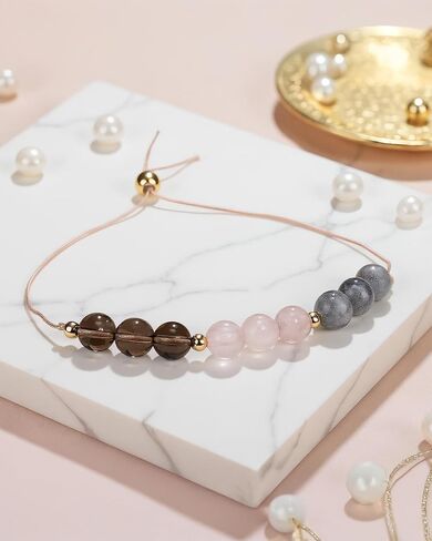 Triple Threat Protection Bracelet Easter Gifts for Boys/Men-Love/Strength-Natural Women wife Gemstone Bracelet for Son Grandson Dad Boyfriend Husband Brother Nephew Uncle in Kuwait