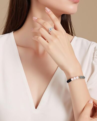 Triple Threat Protection Bracelet Easter Gifts for Boys/Men-Love/Strength-Natural Women wife Gemstone Bracelet for Son Grandson Dad Boyfriend Husband Brother Nephew Uncle in Kuwait