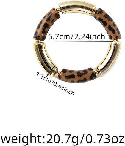 Todu Boho Bracelet Leopard Print Bracelet Gold Plated Chunky Bangle Bamboo Bracelets for Women Summer Beach Bohemian Jewelry in Kuwait