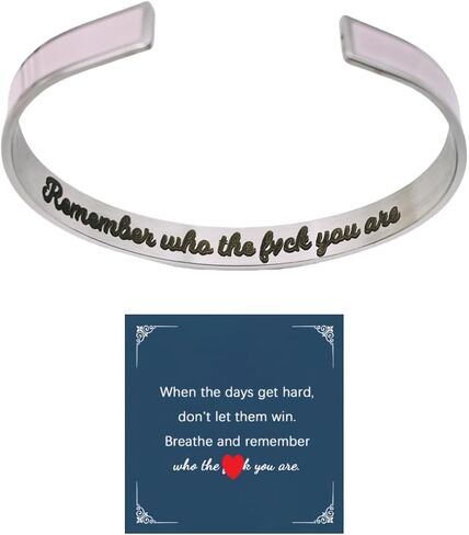 Dont Let The Hard Days Win Cuff Bangle Bracelets for Women Men, Trendy Inspirational Motivational Color Stainless Steel Open Bracelets Jewelry Gift in Saudi Arabia