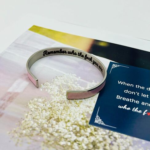 Dont Let The Hard Days Win Cuff Bangle Bracelets for Women Men, Trendy Inspirational Motivational Color Stainless Steel Open Bracelets Jewelry Gift in Saudi Arabia