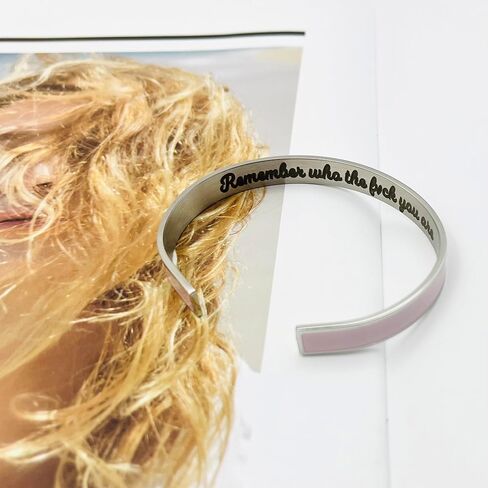 Dont Let The Hard Days Win Cuff Bangle Bracelets for Women Men, Trendy Inspirational Motivational Color Stainless Steel Open Bracelets Jewelry Gift in Saudi Arabia