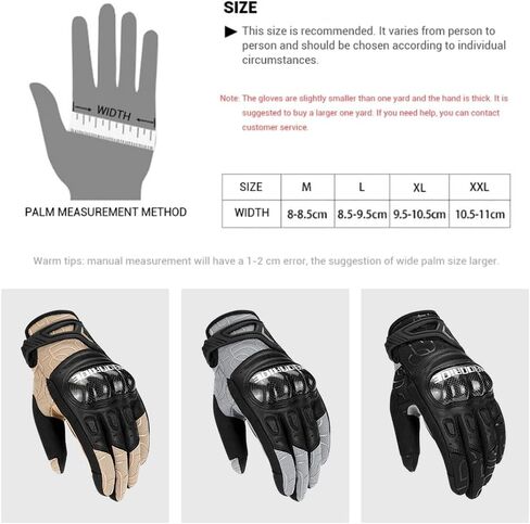 Motorcycle Gloves for Men,Lightweight Breathable Mesh,Shockproof Drop-Resistant with Carbon Fiber Shell,Anti-Slip Dual Touchscreen,for Outdoor Cycling&Motocross in Saudi Arabia