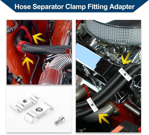 Hose Separator Clamp Fitting Adapter/Pipe Tube Line Separator Clamp Tooling AN4 11mm 4pcs Gold Tone in Saudi Arabia